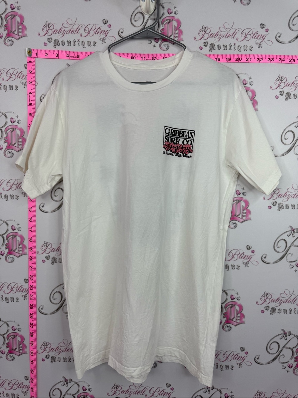 Shirt Caribbean surf co Men's Short-Sleeve White Logo Tee